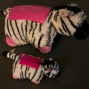 Light up zebra pillow and identical key chain.